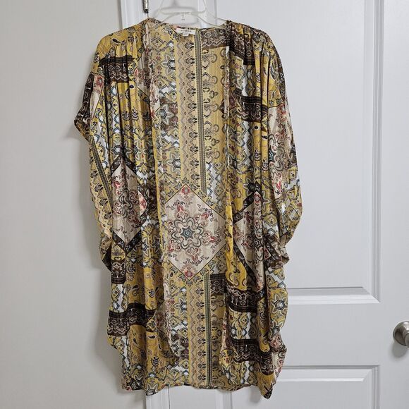 UMGEE Small/Medium Multicolor Boho Metallic Open Front Kimono Duster Topper - Picture 1 of 10